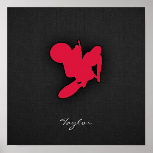 Affiche Crimson Red Motocross