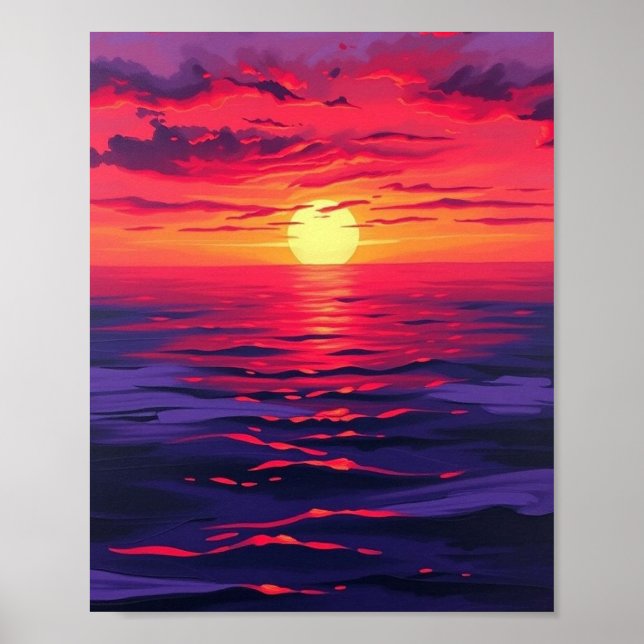 Affiche "Crimson Twilight Serenity" - Original Digital Pai (Devant)