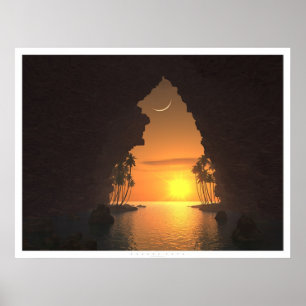 Affiche Crique de coucher du soleil
