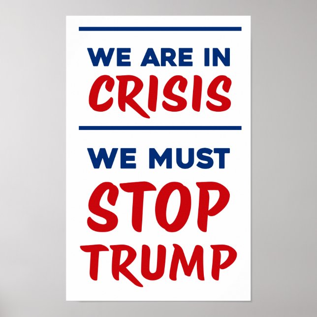 Affiche CRISE Anti-Trump | RWB | Manifestation (Devant)