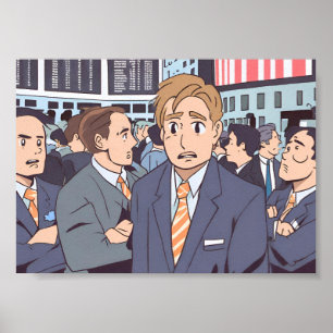 Affiche Crise du marché stock