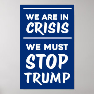 Affiche CRISIS Anti-Trump Bleu Manifestation