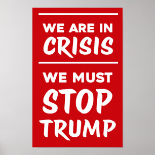 Affiche CRISIS Anti-Trump   Rouge   Manifestation