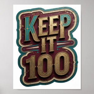 Affiche Crisp Gold KEEP IT 100 Conception personnalisée v2