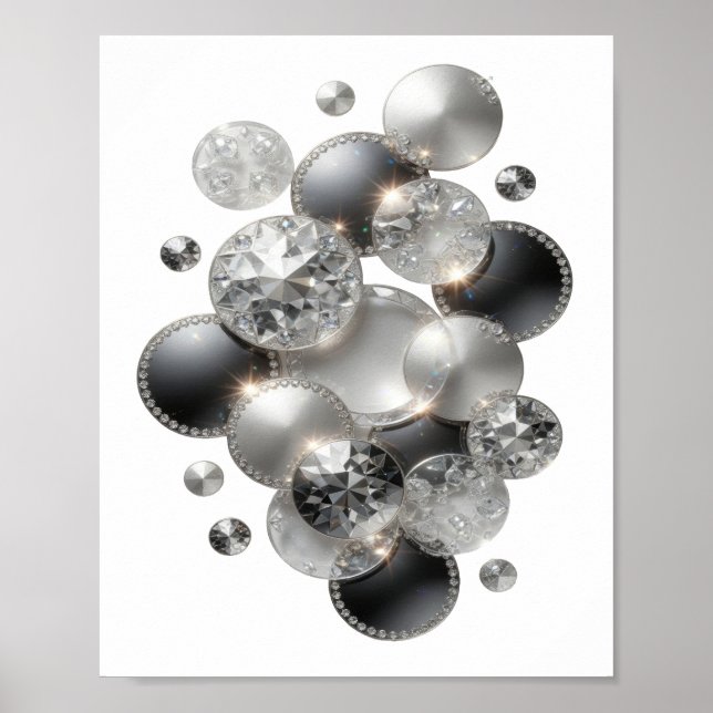 Affiche Crisp Silver LES DIAMANTS SONT LE MEILLEUR AMI D'U (Devant)