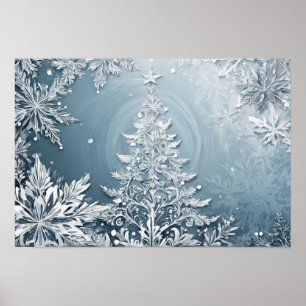 Affiche Cristal Arbre de Noël numérique Mur de Noël Art