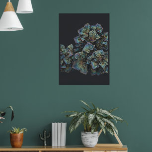 Affiche Cristal de Bismuth Arc-en-Ciel Minéral Fin Hologra