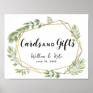 Affiche cristal feuillage feuilles vertes cartes & cadeaux