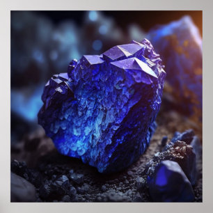Affiche Cristal Inspiré de Tanzanite Violet Bleu