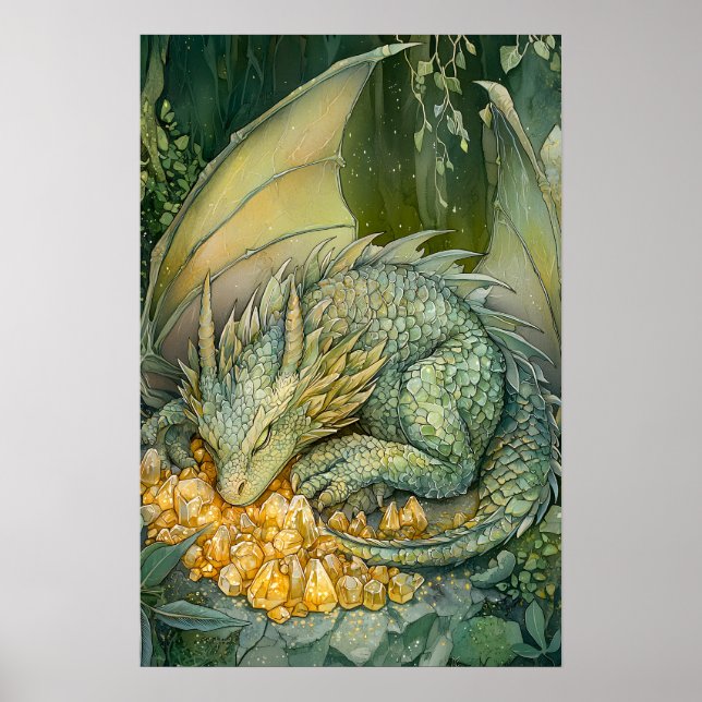 Affiche Cristaux de dragon dormant enchantés (Devant)