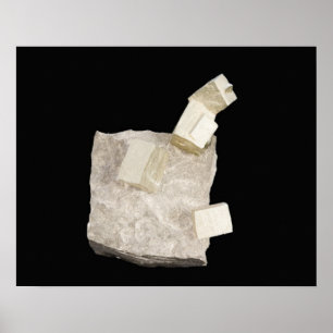 Affiche Cristaux de Pyrite en schiste