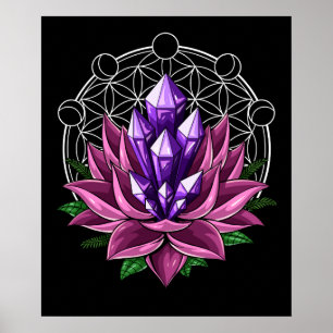 Affiche Cristaux spirituelles Lotus