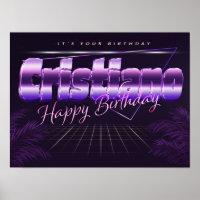 Cristiano Nom Prénom de l'anniversaire de l'affich
