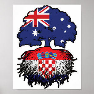 Affiche Croatie Australien Croate Racines d'arbre