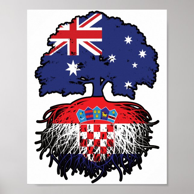 Affiche Croatie Australien Croate Racines d'arbre (Devant)