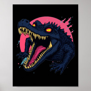 Affiche Croc Affamé Alerte Yeux Hypnotiques Et Sourire Que