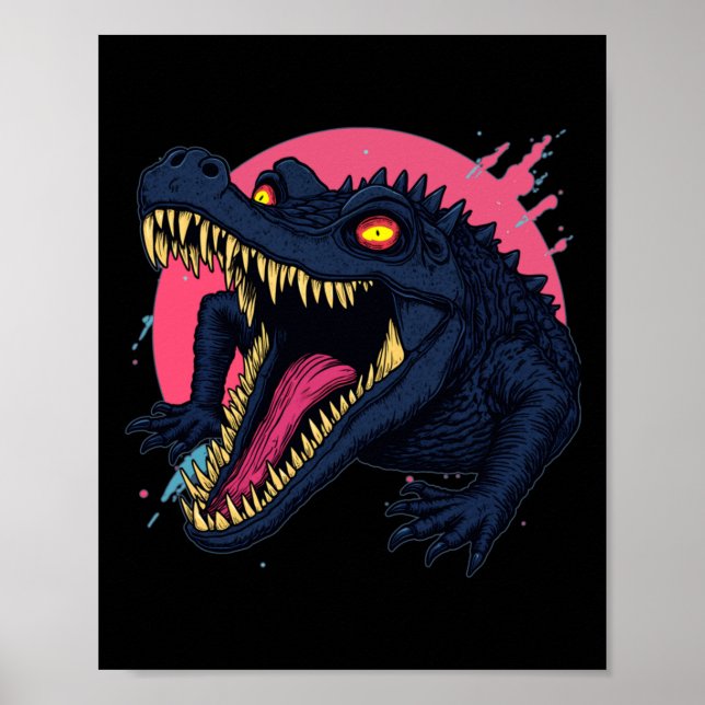 Affiche Croc Affamé Alerte Yeux Hypnotiques Et Sourire Que (Devant)