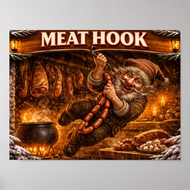 Affiche Crochet à viande lutin de Noël islandais (Devant)