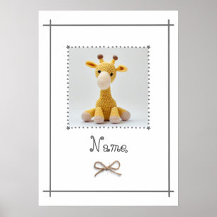 Affiche Crochet Giraffe Baby Nursery minimaliste Wall Art