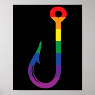 Affiche Crochet LGBT Gay Fierté Arc-en-ciel Pluie