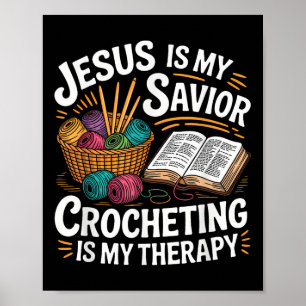 Affiche Crochetant Religieux Chrétien Jésus Dieu Crocheteu