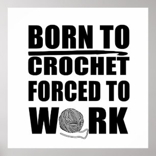 Affiche crocheters cadeau drôle crochet devis