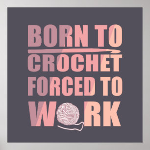 Affiche crocheters cadeau drôle crochet devis