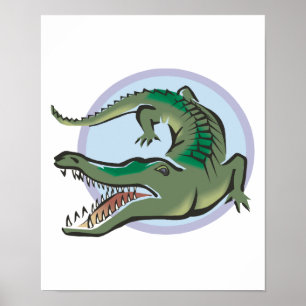 Affiche Crocodile/Alligator Conception circulaire