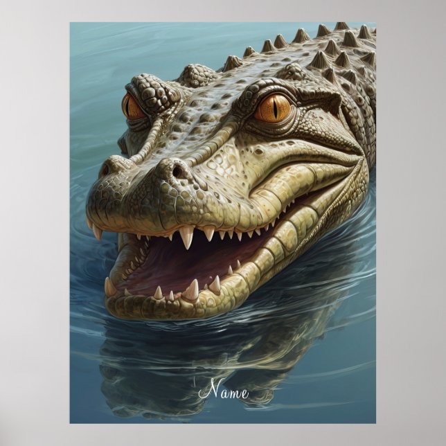 Affiche Crocodile de fleur aux yeux percés Faune (Devant)