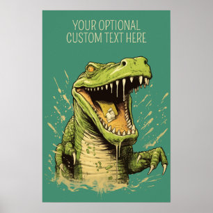 Affiche Crocodile de texte personnalisé