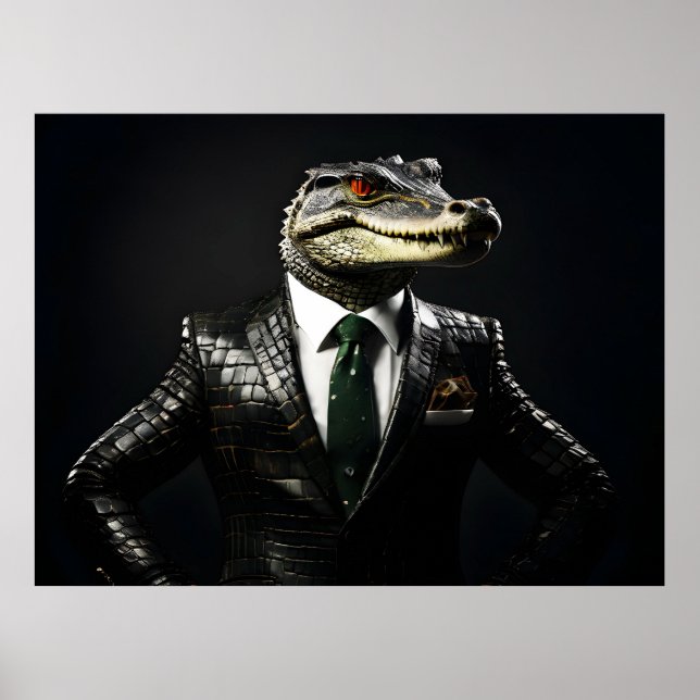 Affiche Crocodile en combinaison (Devant)