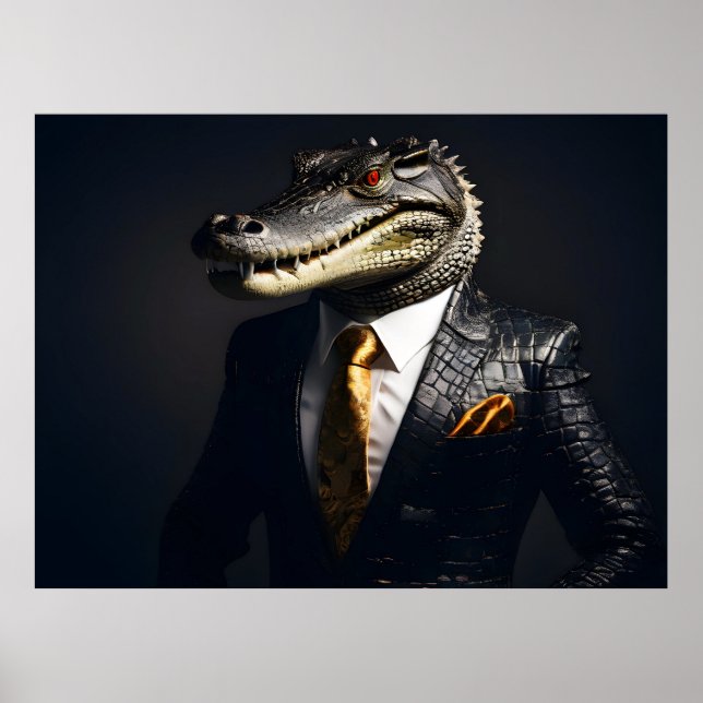 Affiche Crocodile en combinaison (Devant)