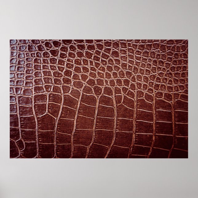 Affiche Crocodile motif en cuir abstrait, alligator, anima (Devant)