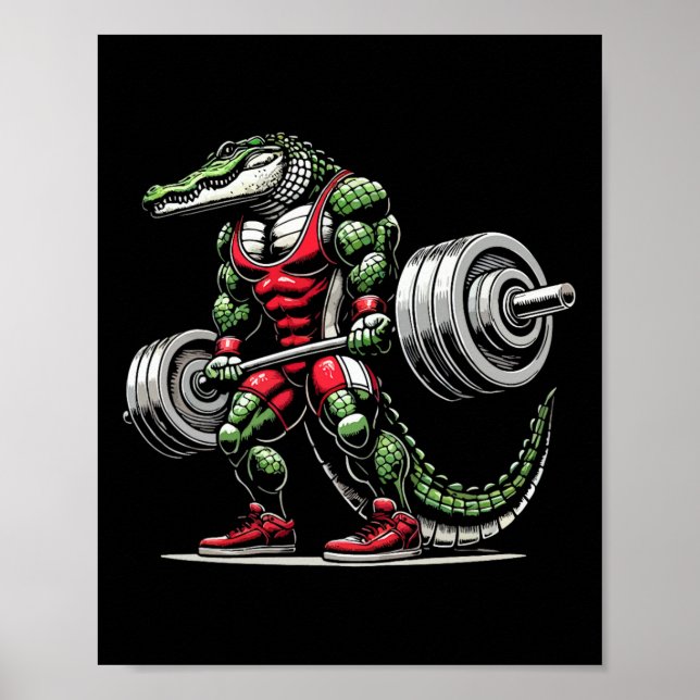 Affiche Crocodile Poids Poids Poids Poids Portable Bodybu (Devant)