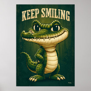 Affiche Crocodile Sourire – Personnage de Dessin Animé Drô