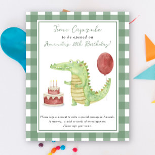 Affiche Crocodile Temps Capsule 1er anniversaire sexe neut