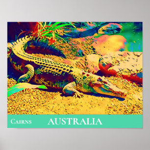 Affiche Crocodile Tropical Queensland Australie