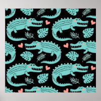 Crocodiles de caricatures, motif mignon sans soudu