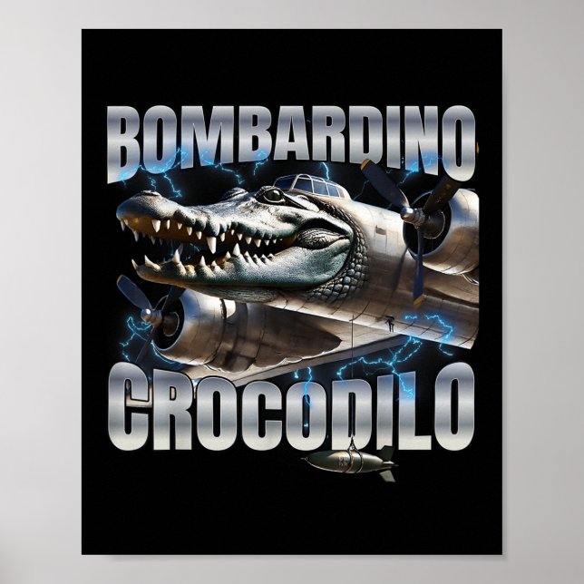 Affiche Crocodilo italien Brainrot Bombardino (Devant)