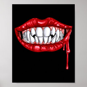 Affiche Crocs de vampire pour hommes TH lèvres Halloween C