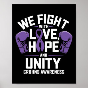 Affiche Crohns Sensibilisation Amour Espoir Unité Violet R
