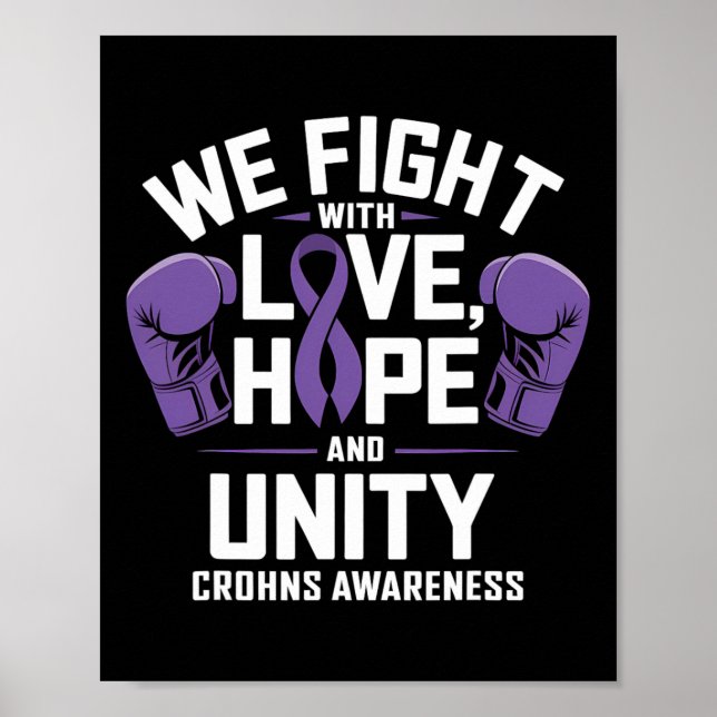 Affiche Crohns Sensibilisation Amour Espoir Unité Violet R (Devant)