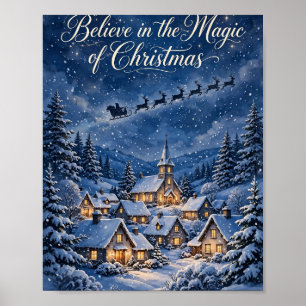 Affiche Croire à la magie de l'affiche du village de Noël
