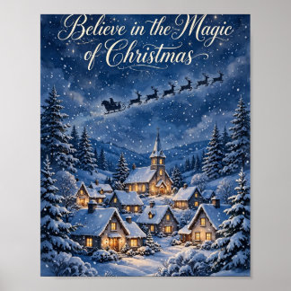 Affiche Croire à la magie de l'affiche du village de Noël