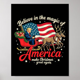 Affiche Croire À La Magie De L'Amérique Faire Noël Gre