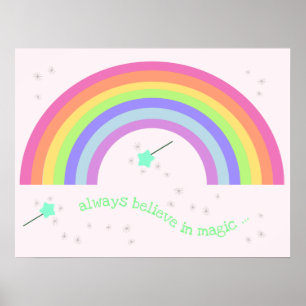 Affiche Croire toujours à la magie - Magique Fairy Rainbow
