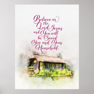 Affiche Crois au Seigneur Jésus et tu seras sauvé