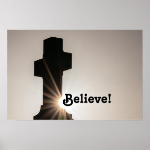 Affiche Crois ! Citation de motivation spirituelle de Sain