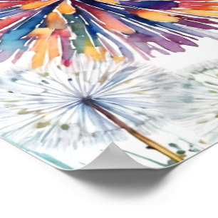 Affiche Crois ! Dandelions souhaitant des mauvaises herbes