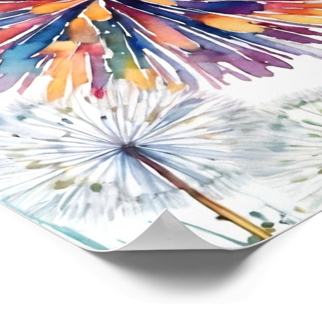 Affiche Crois ! Dandelions souhaitant des mauvaises herbes (Coin)